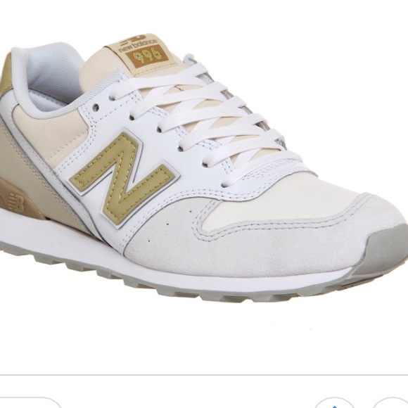 new balance white and gold sneakers